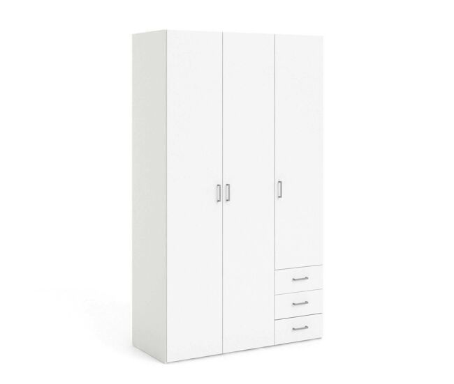 Guarda-roupa 3 portas 4 prateleiras em madeira nobilitada