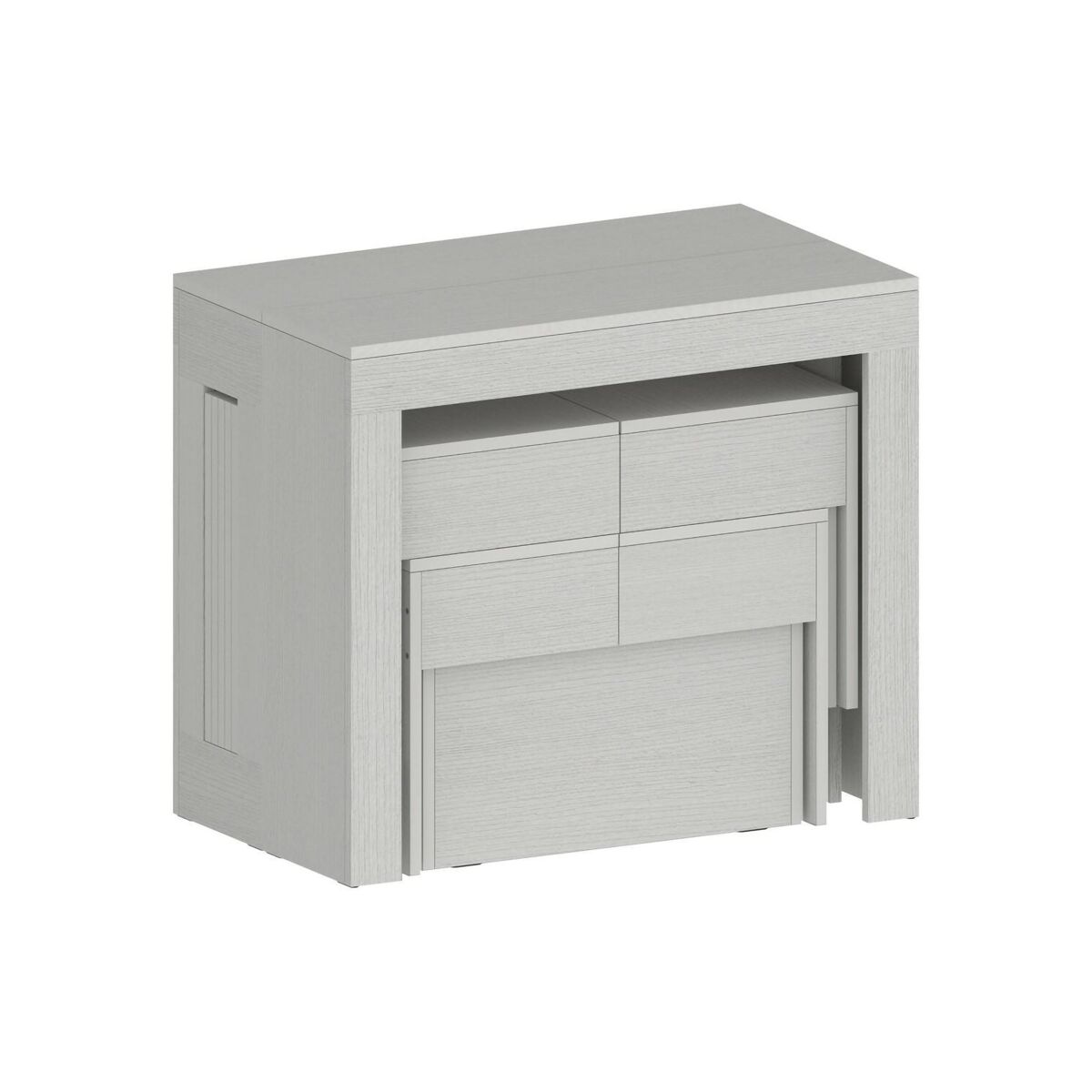 Conjunto de mesa e cadeiras com efeito madeira