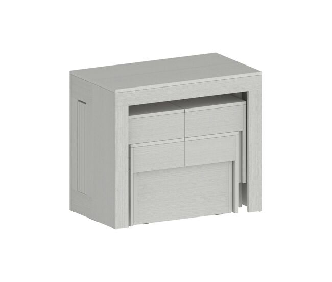 Conjunto de mesa e cadeiras com efeito madeira