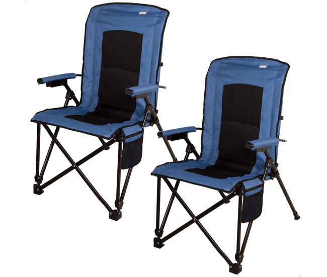 Aktive pack 2 cadeiras altas de camping 54x80x103 cm com bolsos