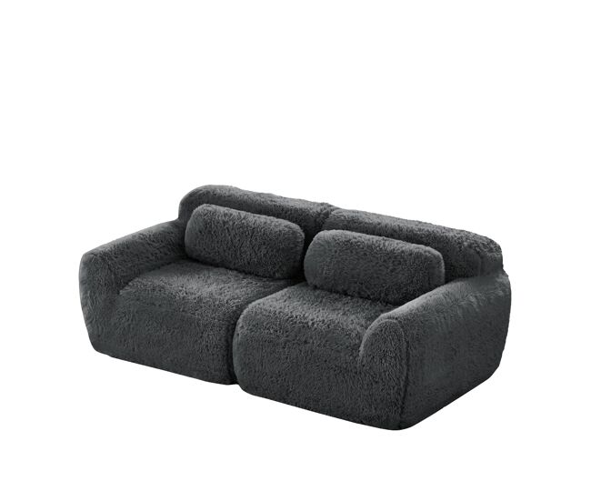Sofá modular em tecido de peluche — sem necessidade de montagem (riftinfinite)