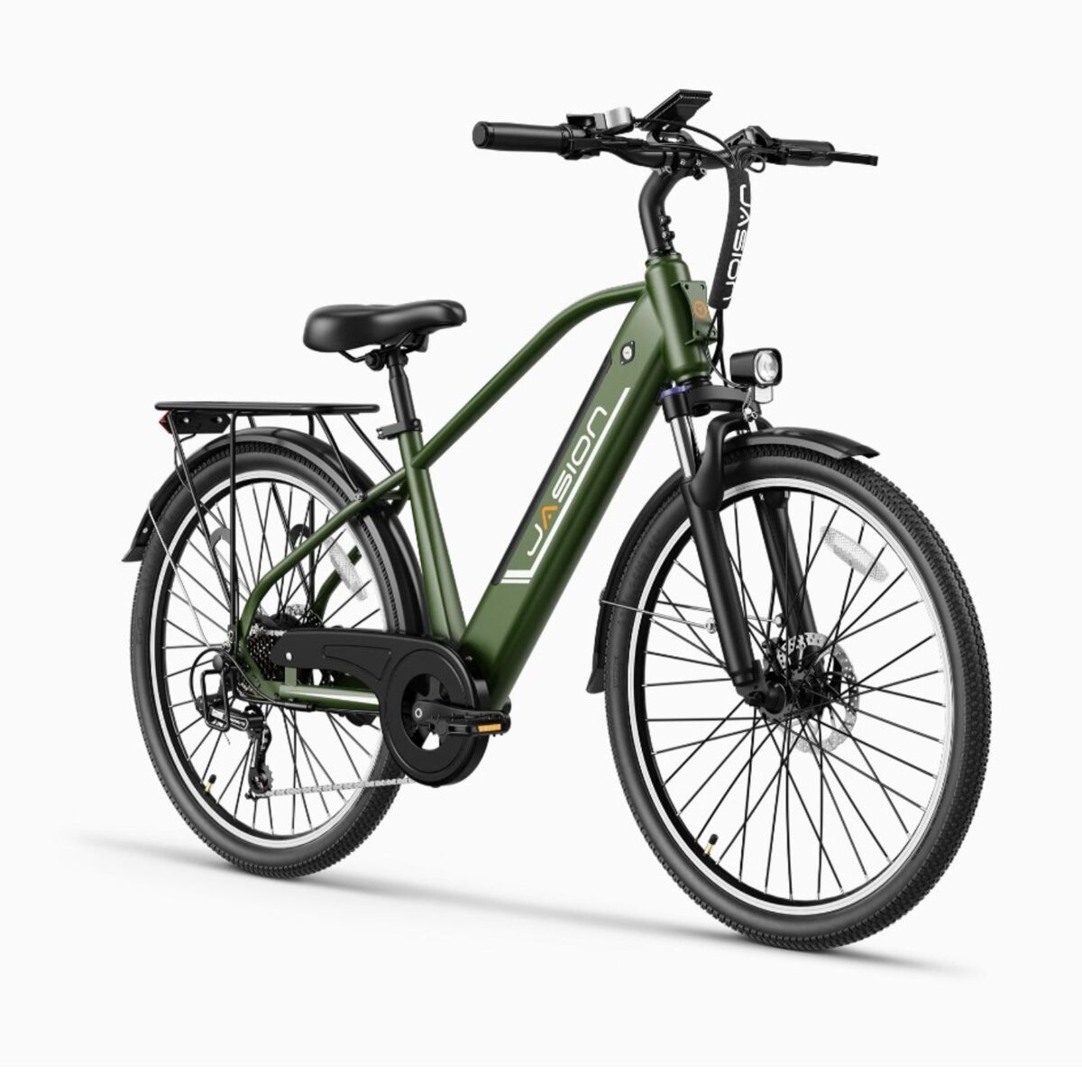 Bicicleta elétrica jasion eb5 roamer - bateria 48v10ah pneus de 26 polegadas travões de disco mecânicos - verde