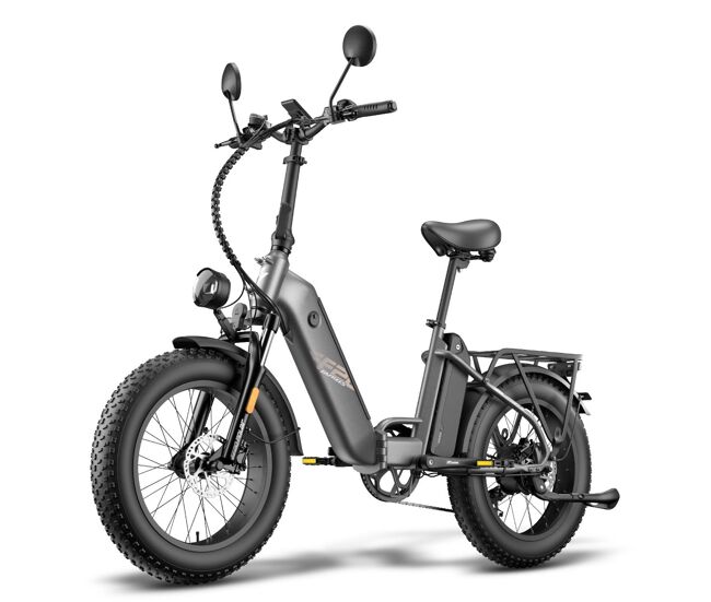 Bicicleta elétrica fafrees ff20 polar - bateria 48v12*2ah 20" travão a disco hidráulico - cinza