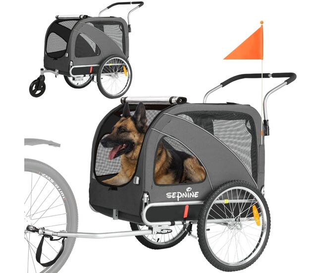 Trailer pet sepnine 10202b dobrável 40kg à prova d'água 50cm - gris