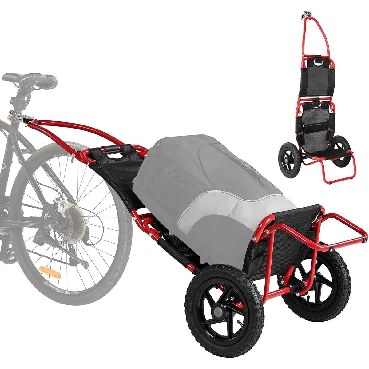Sepnine 8009t trailer 20kg, alumínio, dobrável, rodas 30,48cm  -rouge