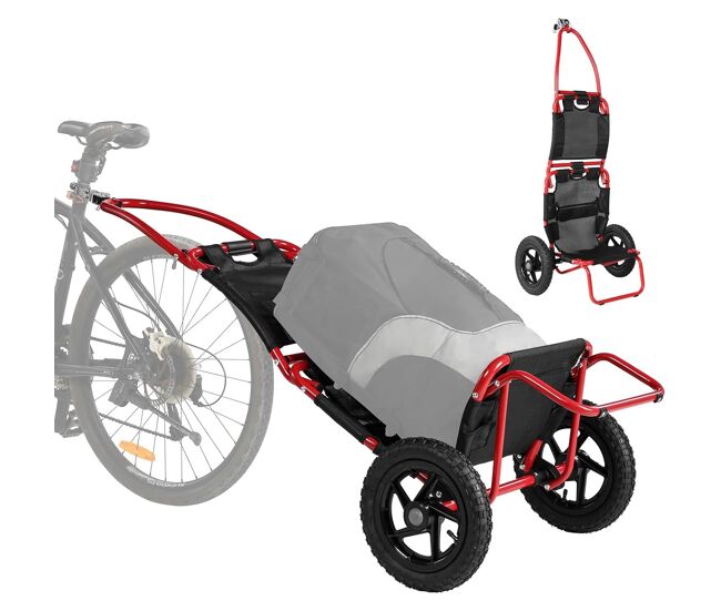 Sepnine 8009t trailer 20kg, alumínio, dobrável, rodas 30,48cm -rouge