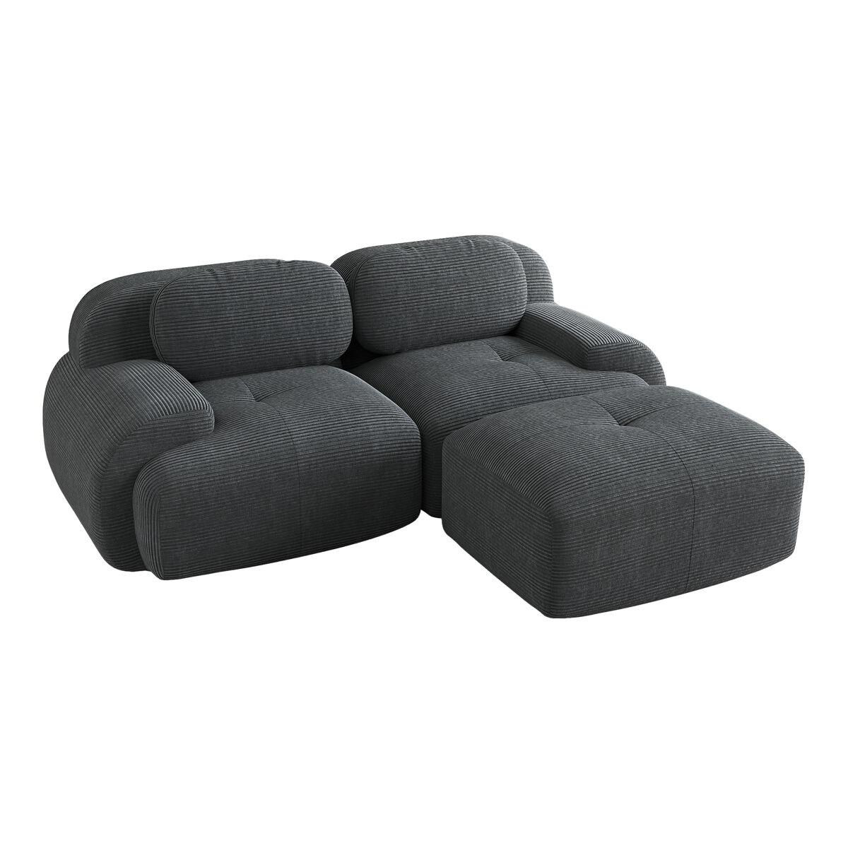 Meubles cosy sofá modular de canto em veludo cotelê com chaise longue sofá sem estrutura com braços curvos e espuma de alta densidade para sala estilo