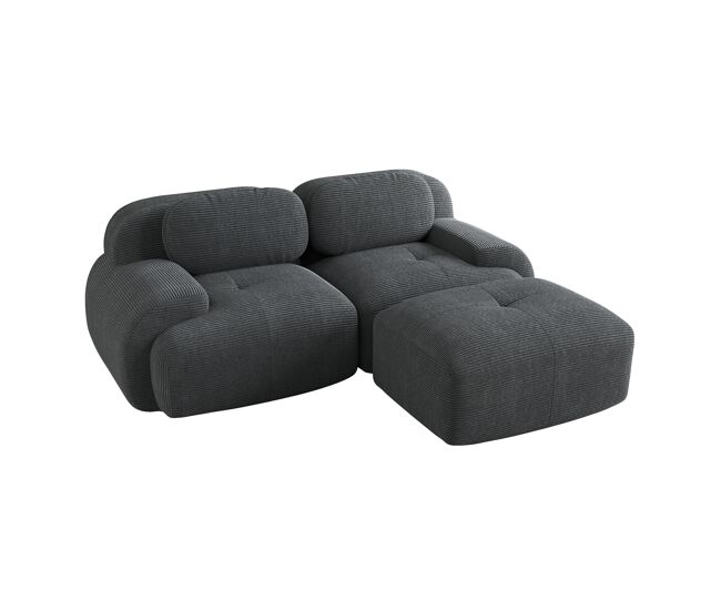 Meubles cosy sofá modular de canto em veludo cotelê com chaise longue sofá sem estrutura com braços curvos e espuma de alta densidade para sala estilo