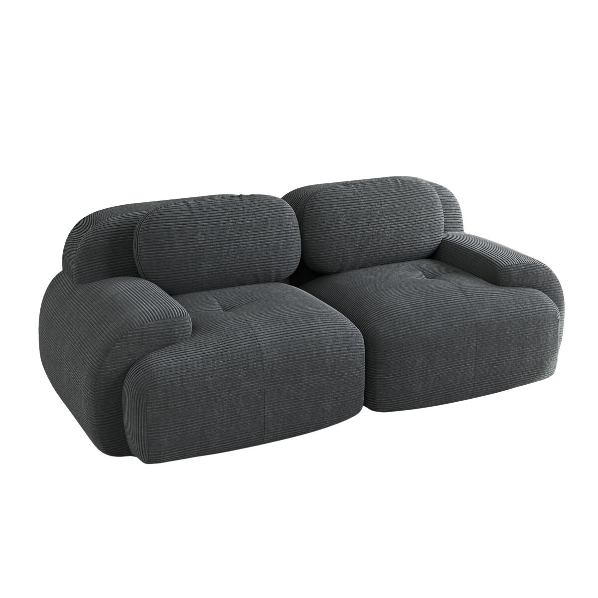 Meubles cosy sofá modular de 2 lugares em veludo cotelê loveseat sem estrutura com braços curvos estofamento de alta densidade para sala estilo