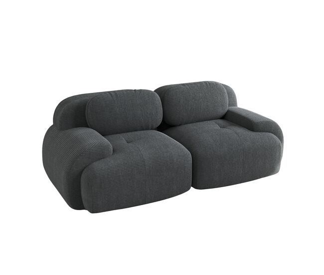 Meubles cosy sofá modular de 2 lugares em veludo cotelê loveseat sem estrutura com braços curvos estofamento de alta densidade para sala estilo