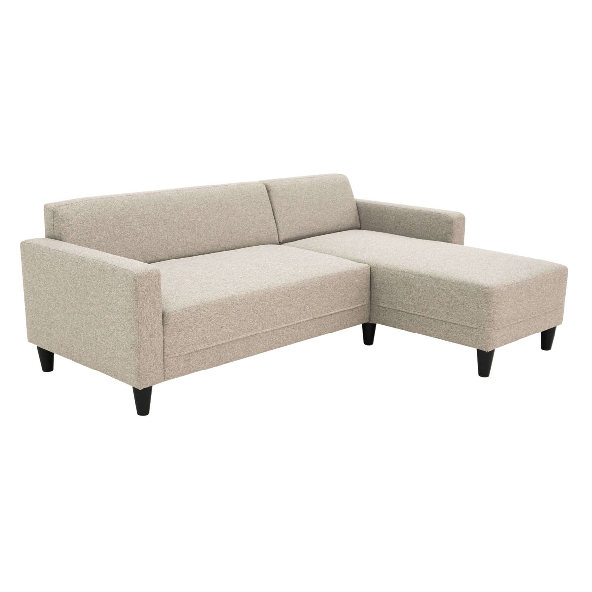 Sofá bob chaise longue, 3 lugares, sofá de canto reversível, bege