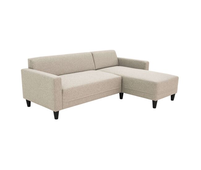 Sofá bob chaise longue, 3 lugares, sofá de canto reversível, bege