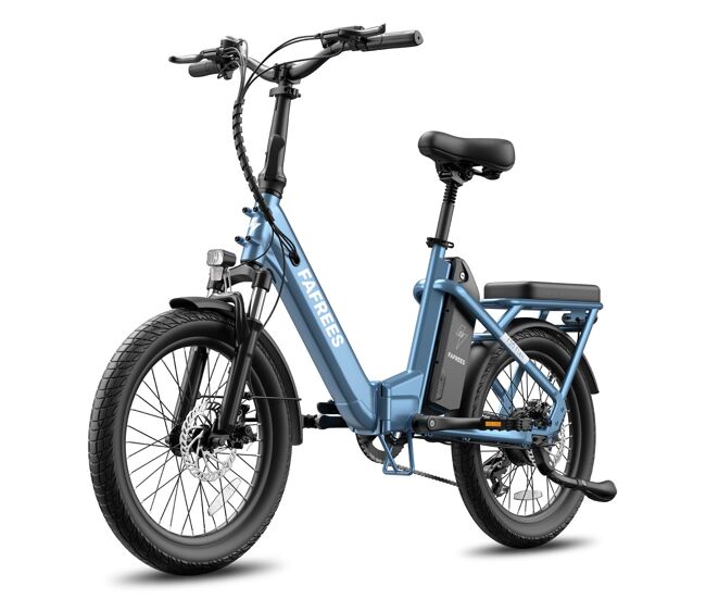 Bicicleta électrique flexível fafrees f20 - motor de 250 w, pneus de 20 polegadas, freios a disco mecânicos - gris-azulado