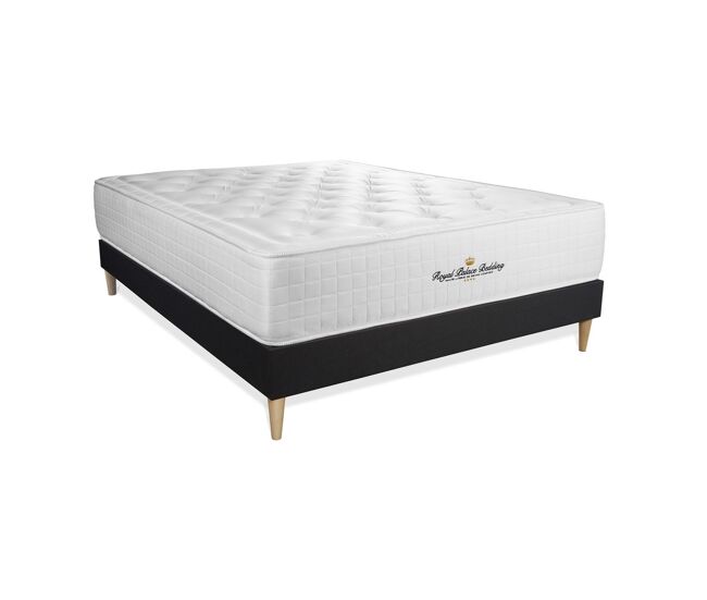 Conjunto de estrado preto + colchão royal palace bedding buckingham (130x190 cm - espuma viscoelástica- altura: 30 cm)