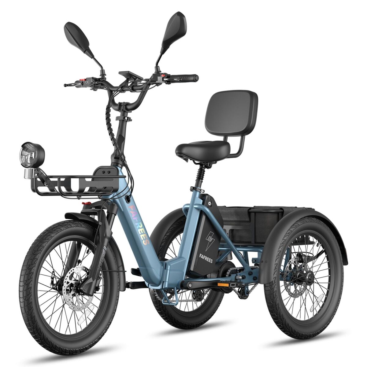Fafrees f20 mate ii bicicletas eléctricas - motor 250w bateria 48v21ah 20 polegadas pneus travão a disco hidráulico - bleu-acinzentado