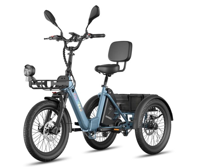 Fafrees f20 mate ii bicicletas eléctricas - motor 250w bateria 48v21ah 20 polegadas pneus travão a disco hidráulico - bleu-acinzentado
