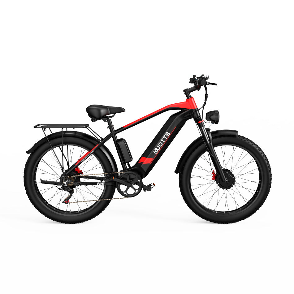 Bicicleta électrique duotts f26 - bateria 840wh autonomia 50km - noir rouge