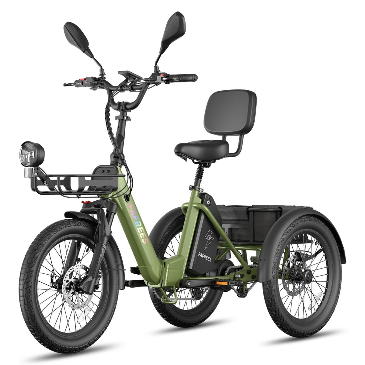 Bicicletas eléctricas fafrees f20 mate ii - motor 250w bateria 48v25ah 20 polegadas pneus travão a disco hidráulico - verde-militar