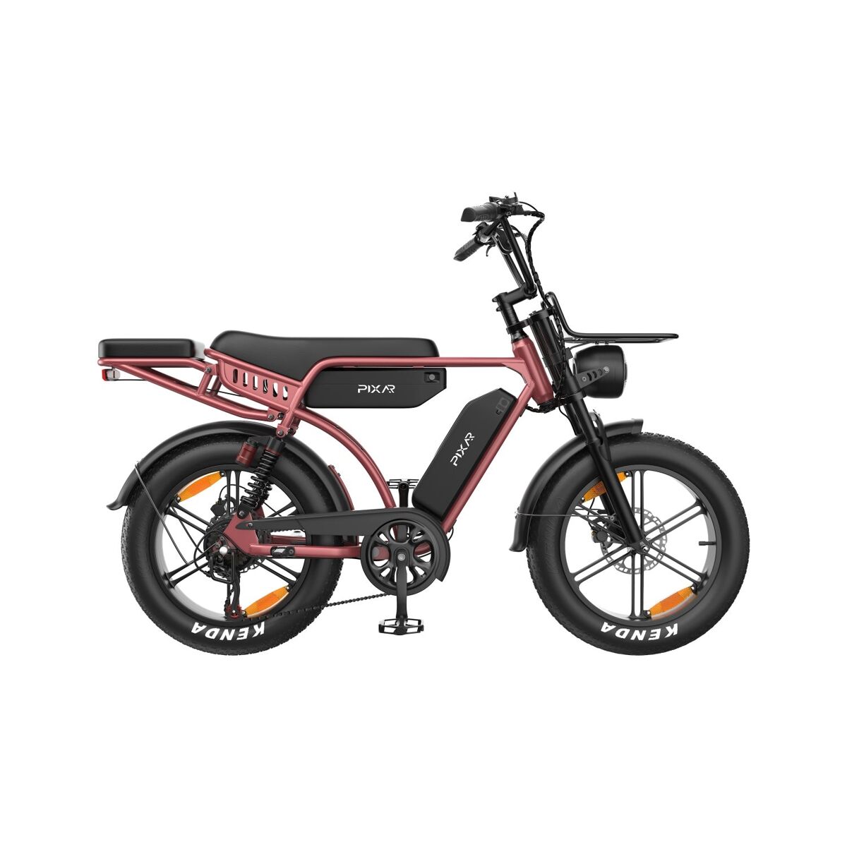 Pixar m9 e-bike - motor 250w bateria 48v17.5ah+17.5ah 20x4 travões hidráulicos - rosa dourado