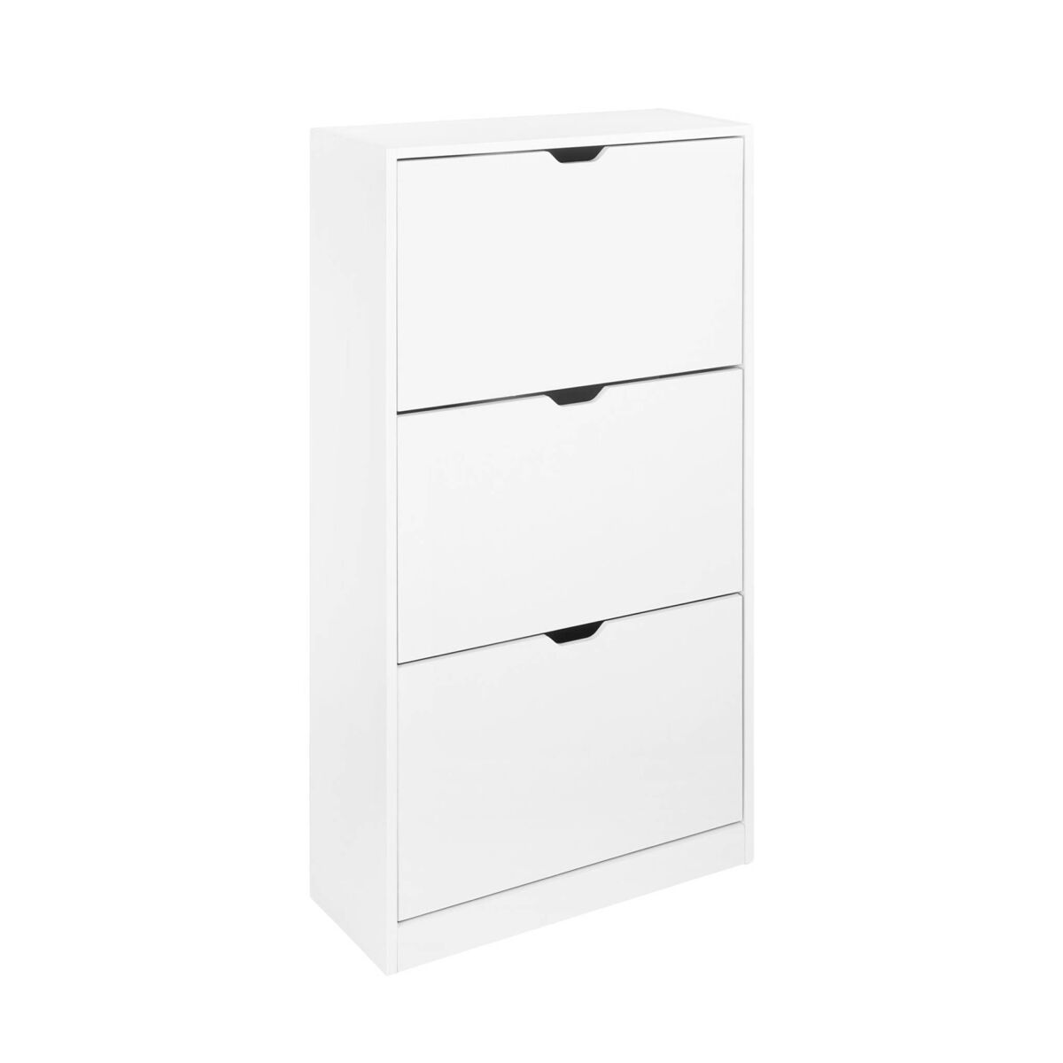Sapateira com efeito madeira com 3 gavetas, shooz, branco, 60x23.5x119.5 cm