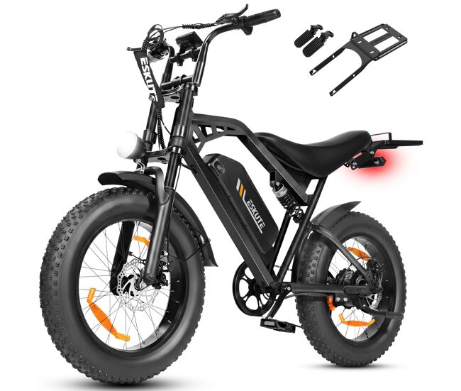 Moto électrique | eskute v202 | 250w 48v20.8ah 20x4 travões mecânicos acessórios - noir