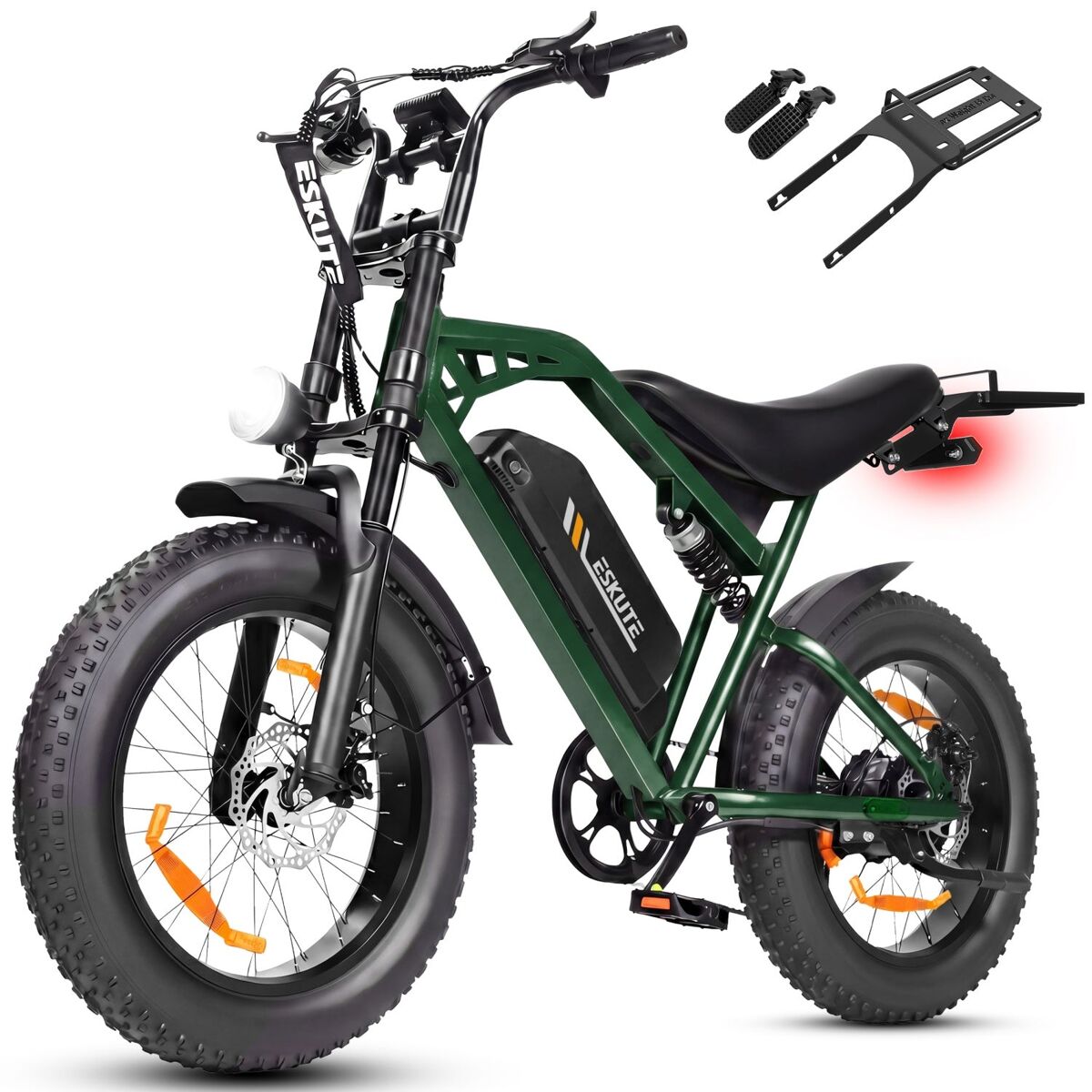 Moto électrique | eskute v202 | 250w 48v20.8ah 20x4 travões de disco mecânicos acessórios - verde