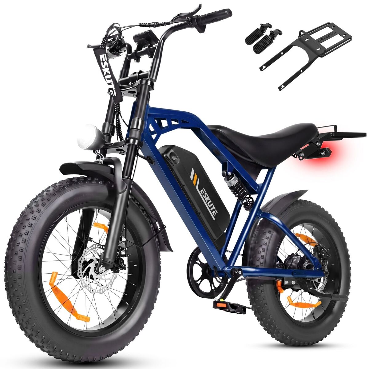 Moto électrique | eskute v202 | 250w 48v20.8ah 20x4 travões de disco mecânicos acessórios - bleu