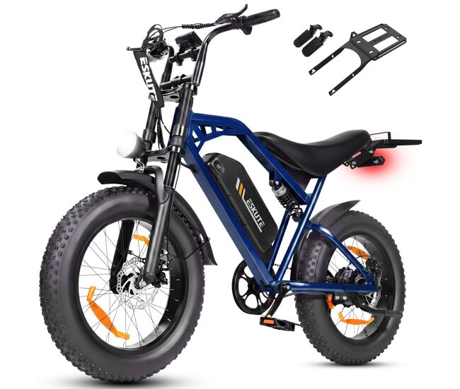 Moto électrique | eskute v202 | 250w 48v20.8ah 20x4 travões de disco mecânicos acessórios - bleu