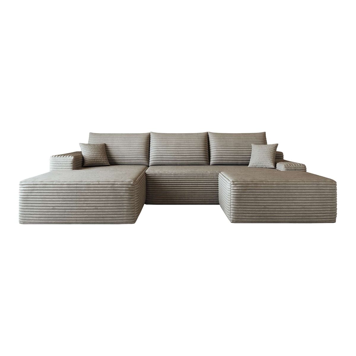 Sofá modular de canto de 270 cm - 3 lugares, chaise longue em l, assento profundo sem montagem - camel