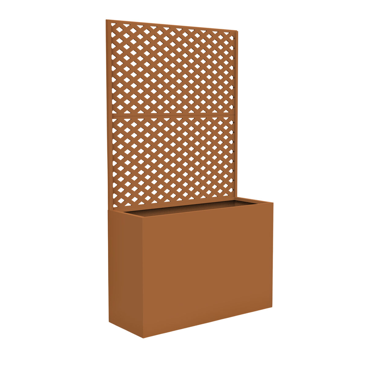 Divisória malja com floreira e suporte para trepadeiras 146x83x31 cm castanho [casa.pro]