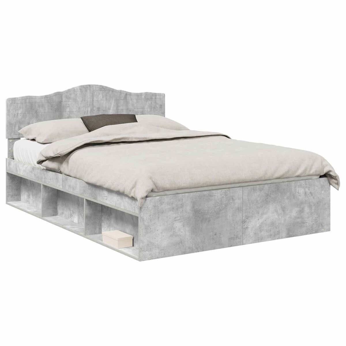 Estrutura de cama de casal para adultos com cabeceira concreto 160 x 200 cm