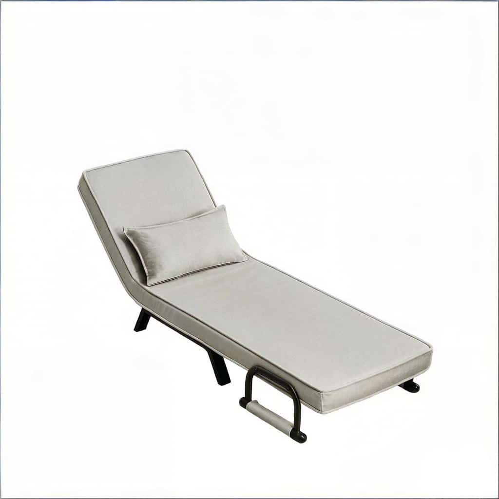 Poltrona-cama conversível 65x75x78 cm - encosto ajustável, sofá-cama extensível, poltrona multifunções para ver televisão - cinza claro