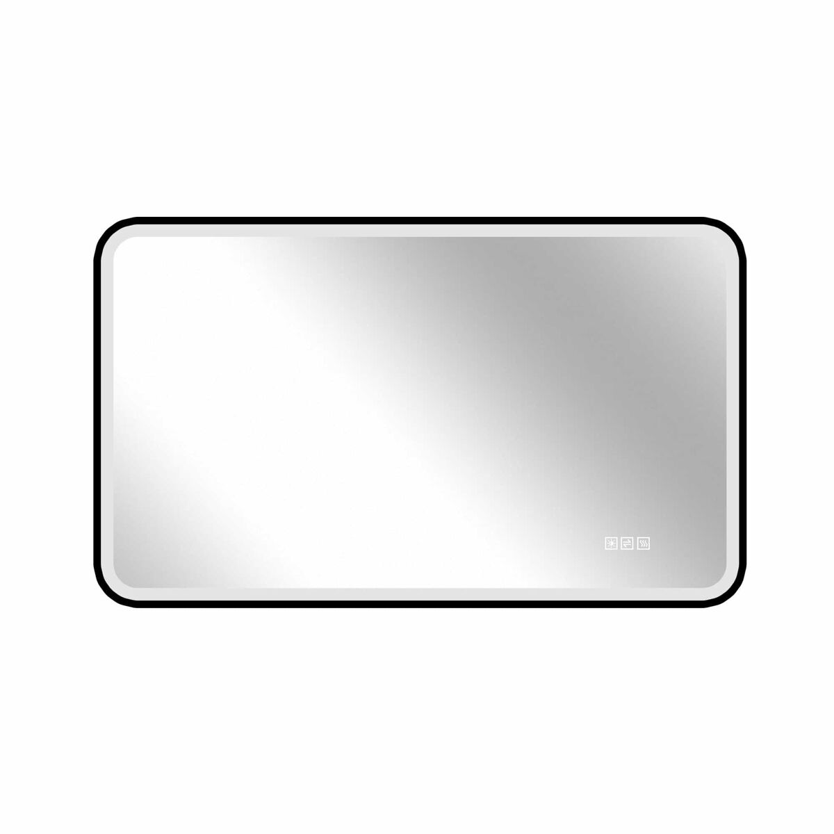 Espelho led para casa de banho 60 x 100 cm - moldura em alumínio preto, iluminação frontal e traseira, antiembaciamento, 3 cores de luz, regulável,