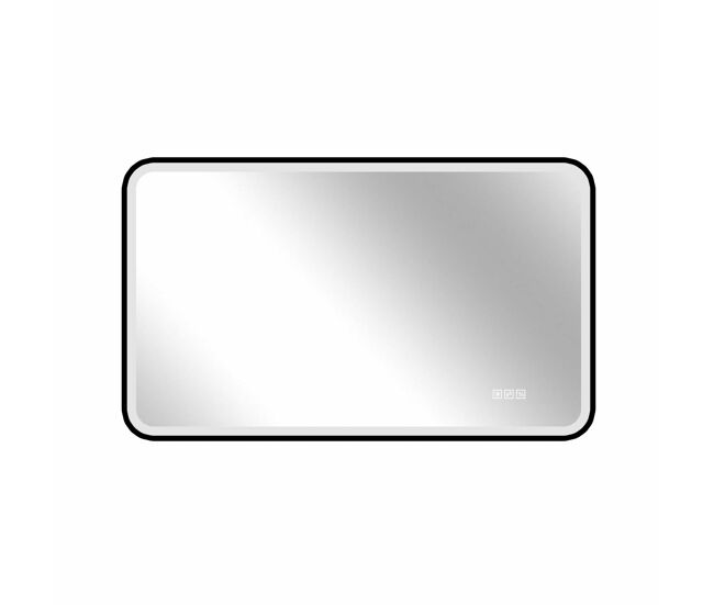 Espelho led para casa de banho 60 x 100 cm - moldura em alumínio preto, iluminação frontal e traseira, antiembaciamento, 3 cores de luz, regulável,