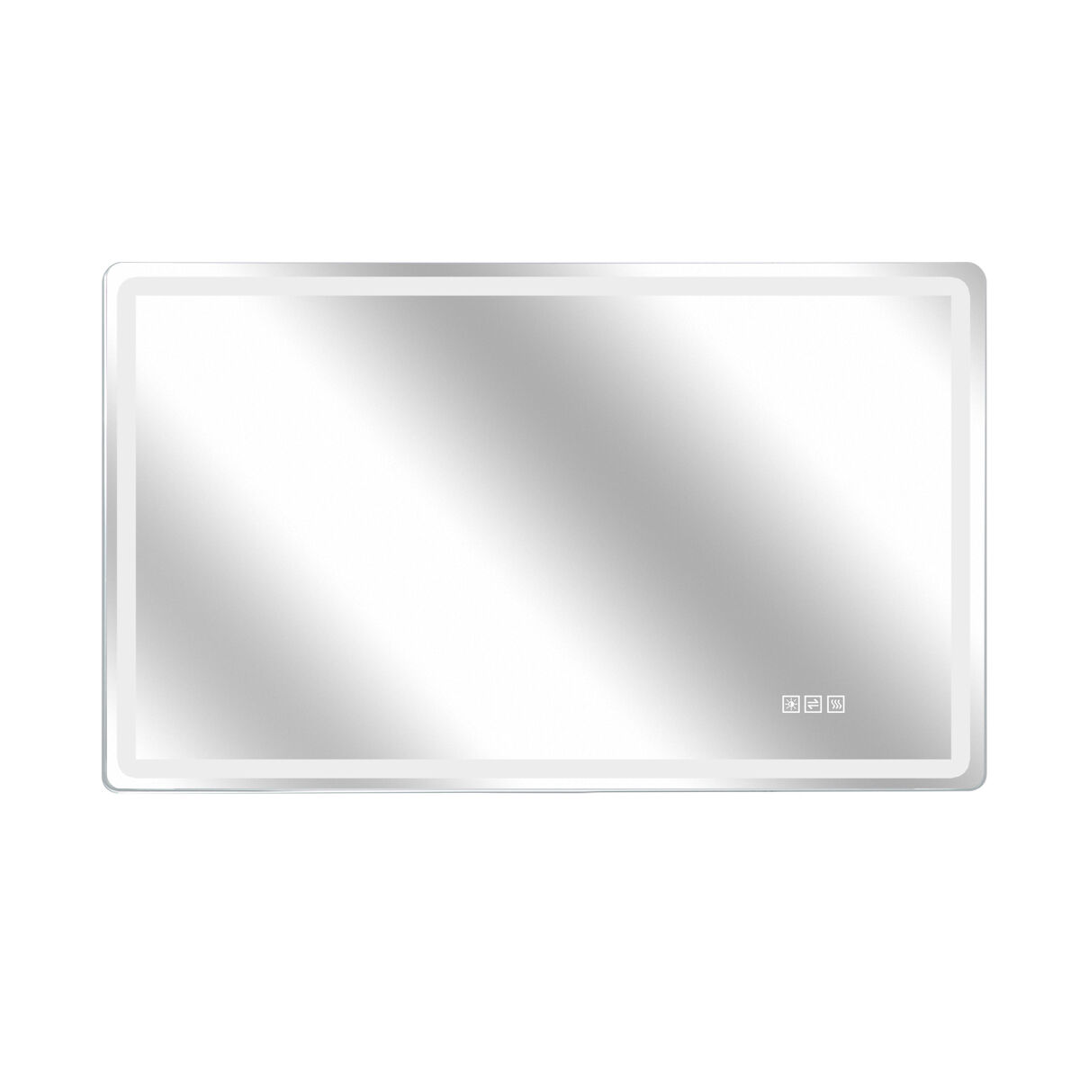 Espelho de casa de banho led sem moldura 60x120 cm - iluminação frontal fosca, antiembaciamento, 3 cores de luz, regulação contínua do brilho, função