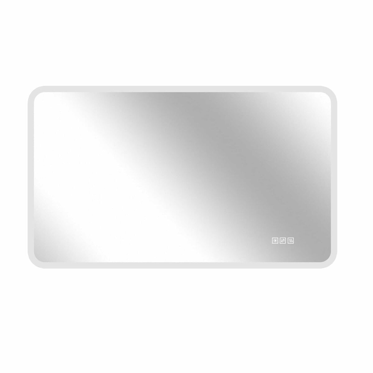 Espelho de casa de banho led 60×120 cm - borda em vidro fosco, iluminação frontal, antiembaciamento, 3 cores de luz, intensidade regulável, função de