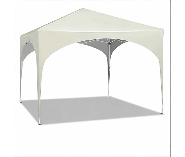 Gazebo de jardim 300x300 cm - dobrável, proteção para exterior, pátio e festas - bege