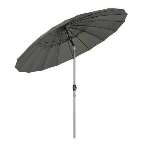 Guarda-sol de jardim 156,5 x 257 x 242 cm - tamanho grande com inclinação ajustável para terraço e piscina - cinzento escuro