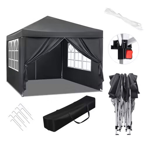 Gazebo de jardim 300x300 cm - resistente para uso no exterior, pátio, casamentos e eventos - antracite