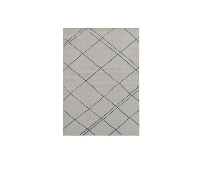 Tapete exterior 160x220 cm, branco/azul