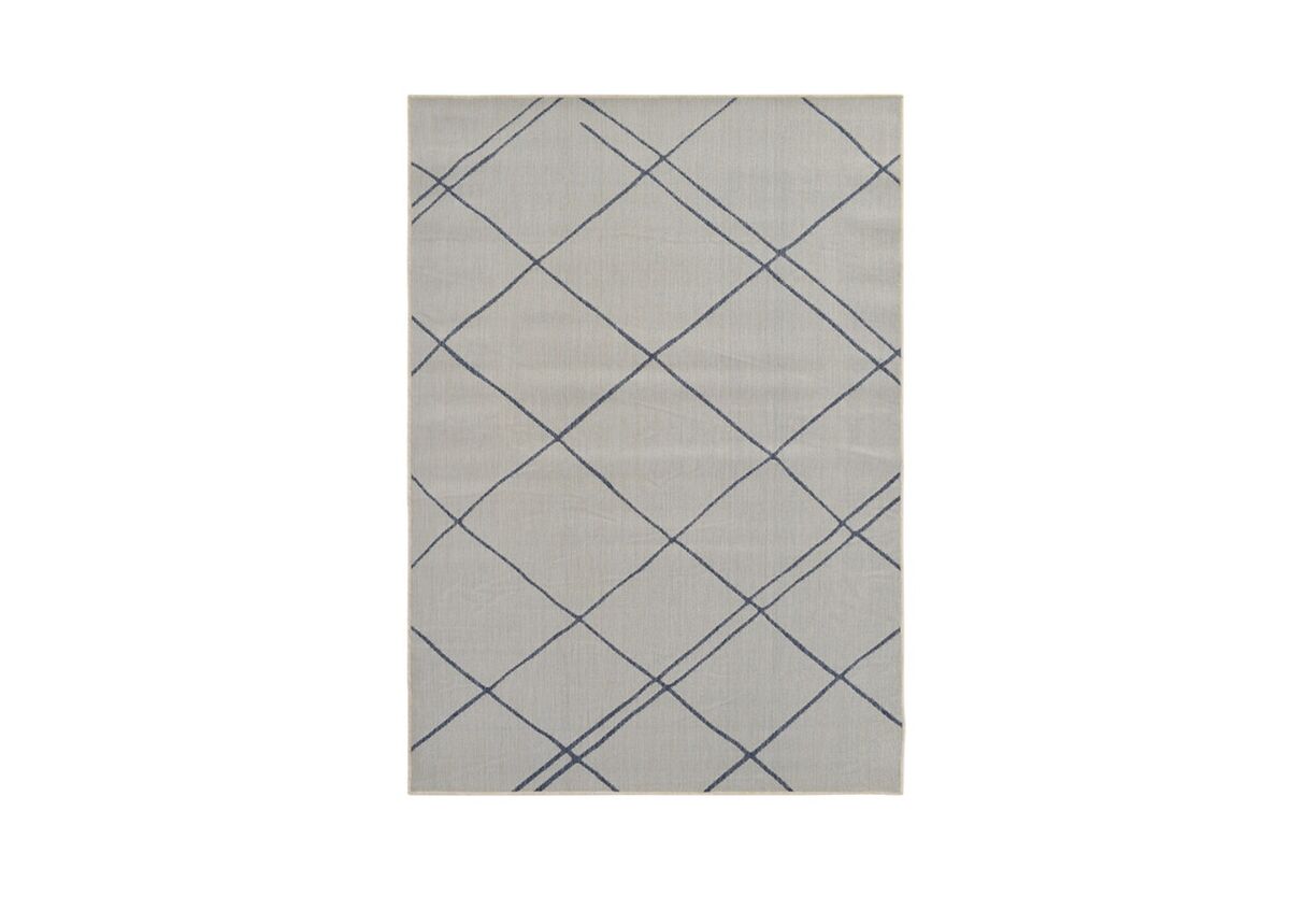 Tapete exterior 200x290 cm, branco/azul