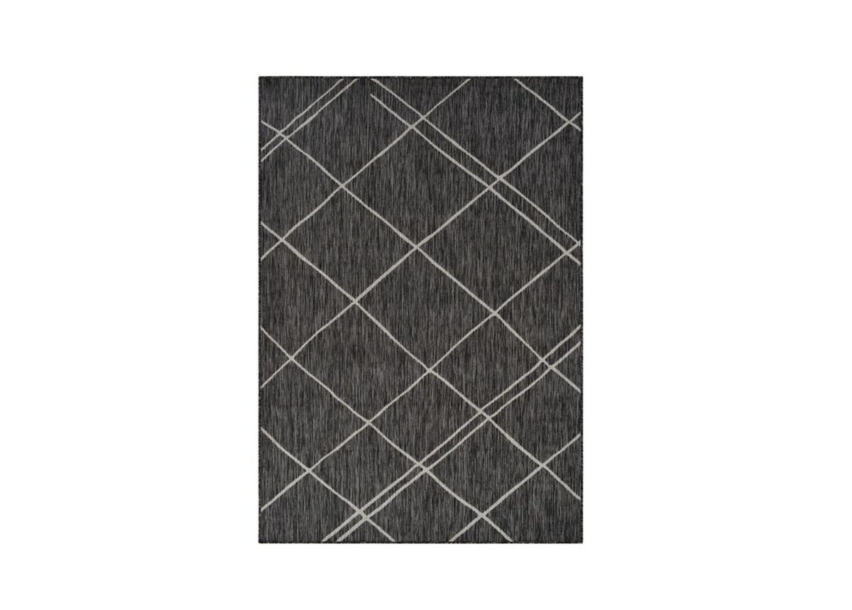 Tapete exterior 160x220 cm, seixos/cinzento claro