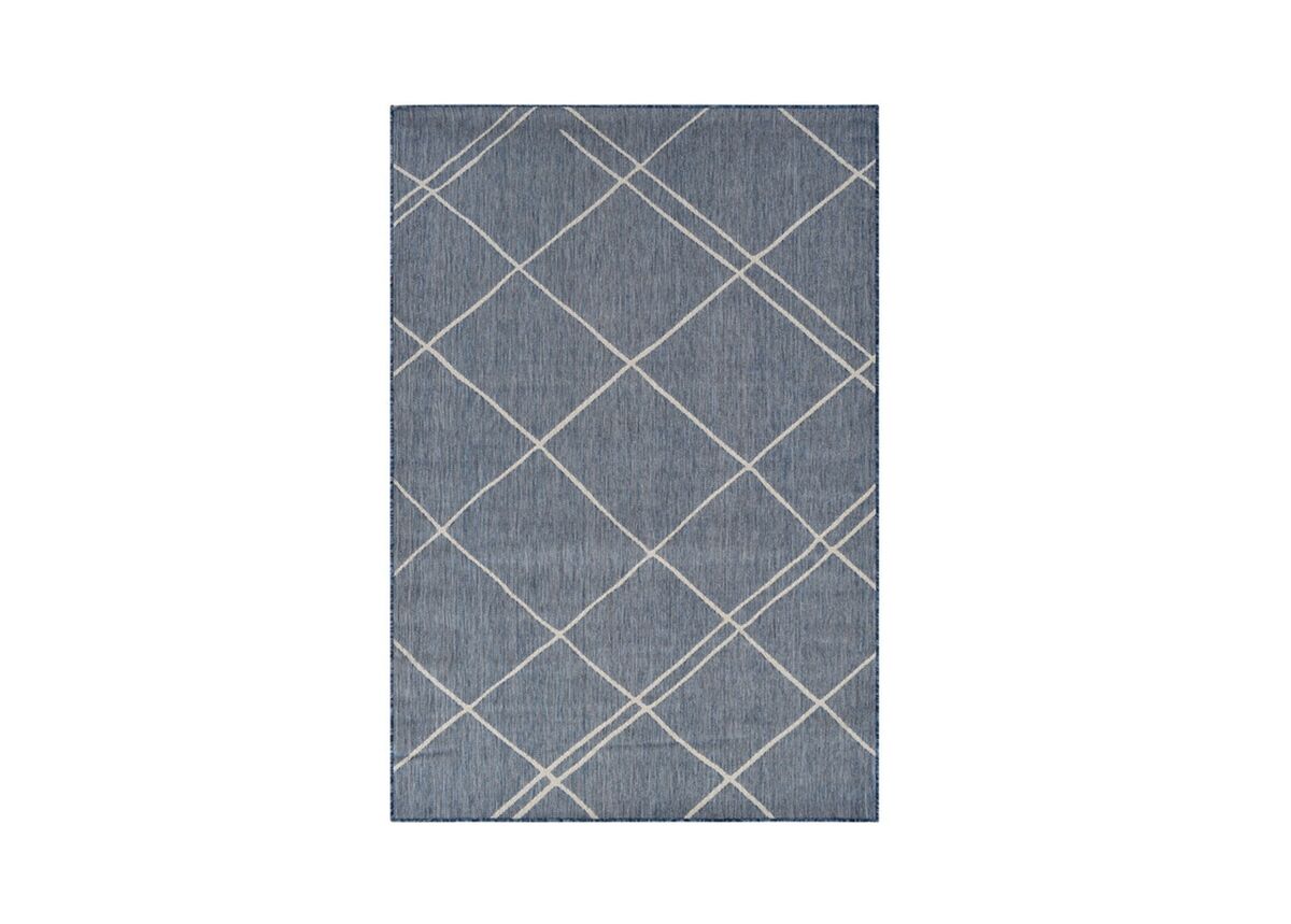 Tapete exterior 160x220 cm, azul/branco