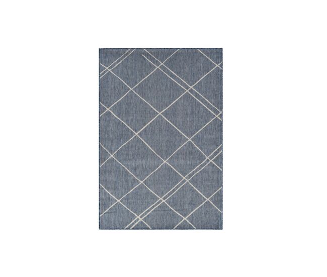 Tapete exterior 160x220 cm, azul/branco