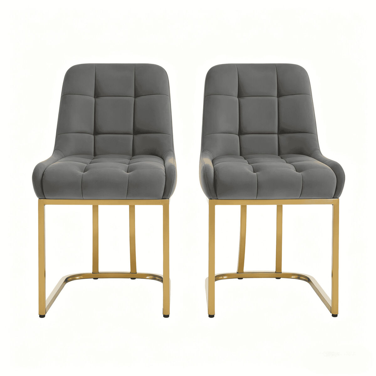 Cadeiras de jantar 45x39x84 cm - estofadas, multifuncionais, para cozinha e sala de estar (2 unidades) - cinzento escuro