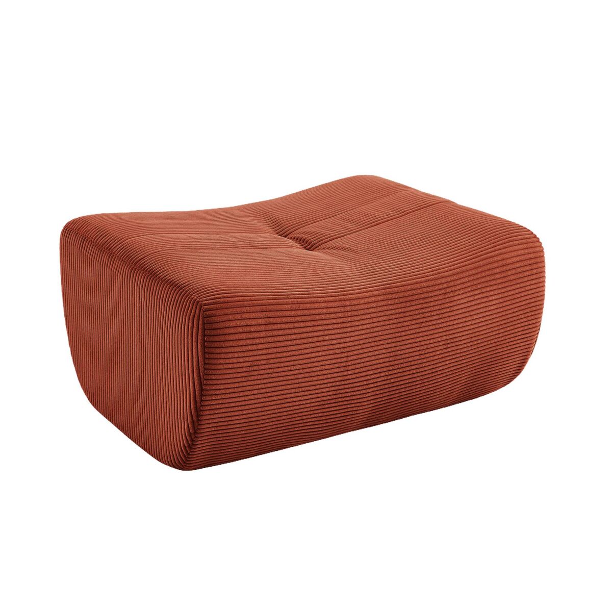 Apoio de pés para módulo sokol em veludo canelado embalado a vácuo, sokol veludo canelado, terracota, 88x70x35 cm