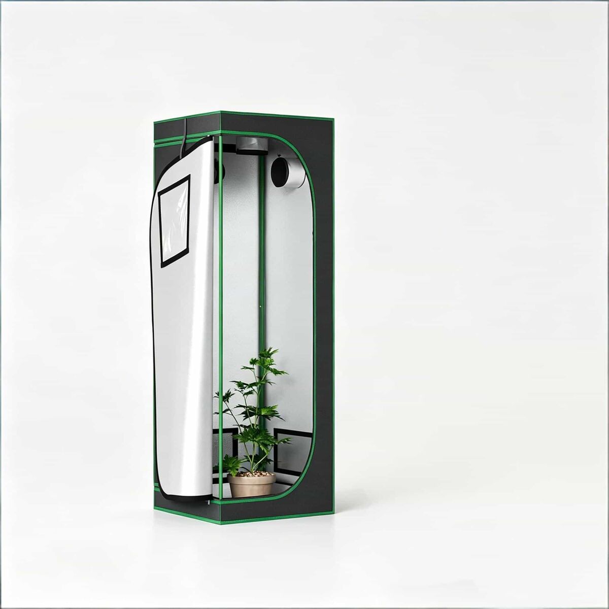 Mini-estufa 60x60x80 cm - controlo ambiental completo, resistente, para interior - preto e verde
