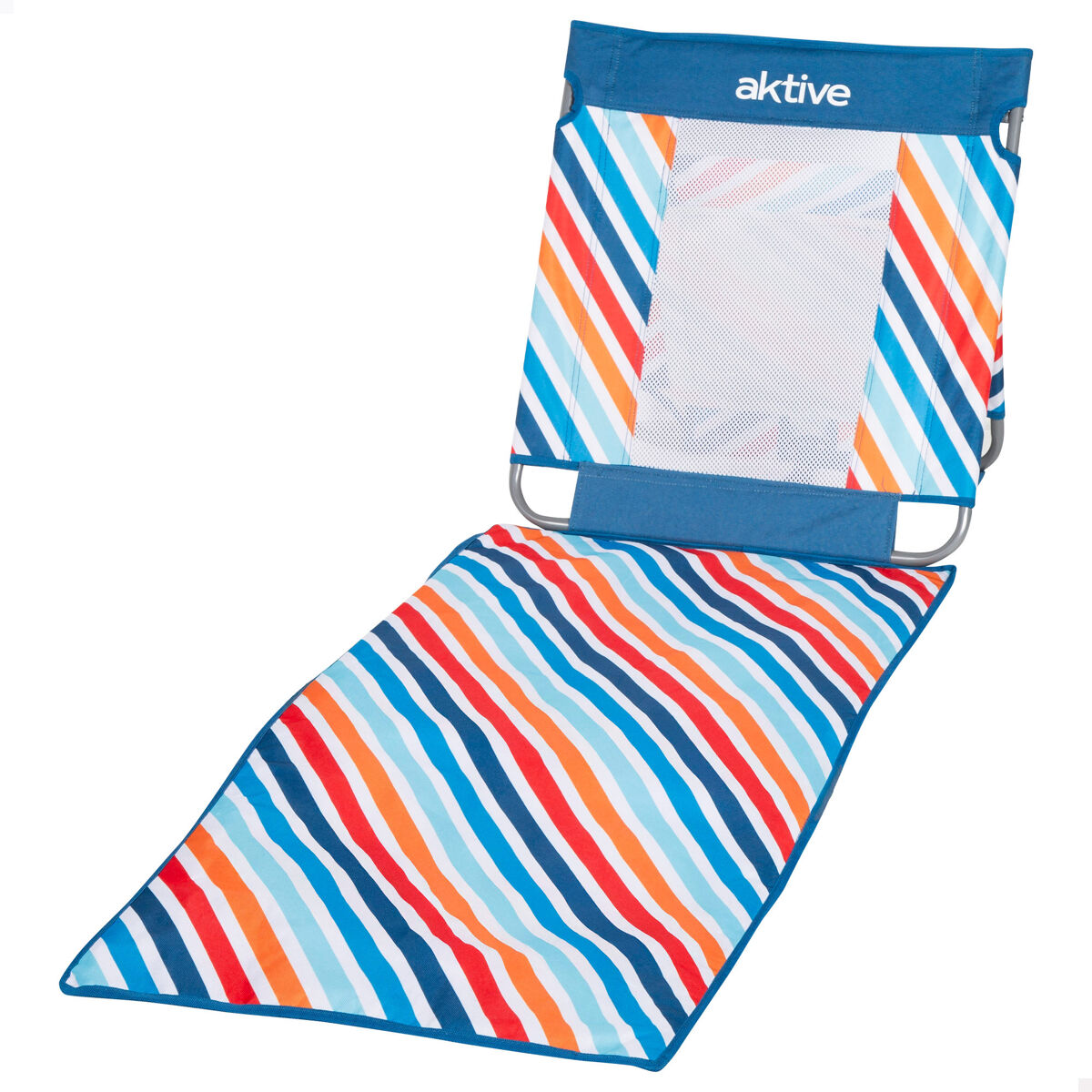 Aktive tapete de praia reclinável multicolorido com cooler