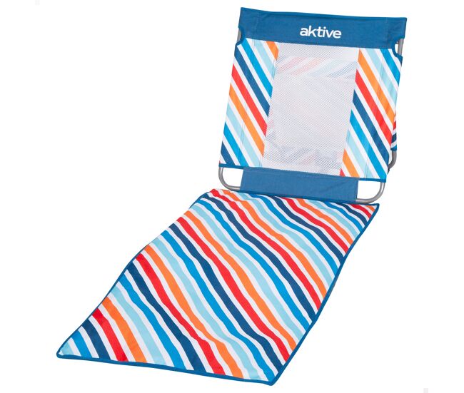 Aktive tapete de praia reclinável multicolorido com cooler