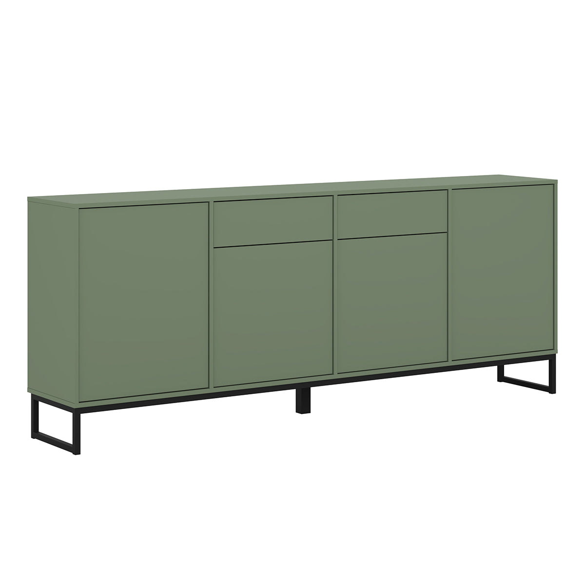 Aparador com 4 portas e 2 gavetas loa verde